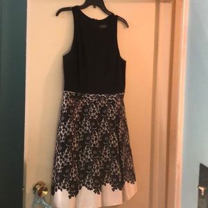 Betsy & Adam Black and White Floral Dress